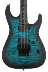 ESP USA M-II FR Flamed Maple - Satin Black Aqua Sunburst