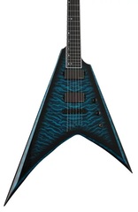 ESP USA V-2 Quilted Maple Limited Edition - Black Aqua Sunburst