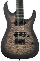ESP USA M-7 HT Quilted Maple - Satin See Thru Black Sunburst