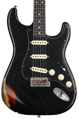 Fender Custom Shop Limited Edition Dual-Mag II Strat Relic Electric Guitar - Aged Black Over 3 Color Sunburst