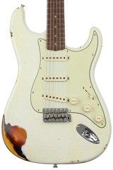 Fender Custom Shop Custom '60s Heavy Relic Stratocaster - Olympic White Over Sunburst