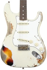 Fender Custom Shop Limited-edition '67 Stratocaster Heavy Relic - Aged Olympic White over 3-Color Sunburst