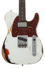 Fender Custom Shop Limited Edition '60s Telecaster Custom Heavy Relic - Aged Olympic White Over 3-Color Sunburst
