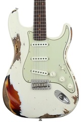 Fender Custom Shop GT11 Heavy Relic Stratocaster - Olympic White/3-Tone Sunburst - Sweetwater Exclusive