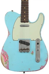 Fender Custom Shop '60s Telecaster Heavy Relic/Closet Classic Mix - Daphne Blue over Pink Paisley
