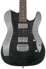 G&L Tribute ASAT Deluxe Carved Top Electric Guitar - Trans Black with Indian Rosewood Fingerboard