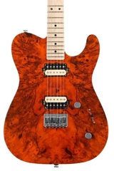 G&L Custom Shop ASAT HH Electric Guitar - Orange Over Buckeye Burl