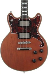 D'Angelico Deluxe Brighton Electric Guitar - Matte Walnut with Stopbar Tailpiece