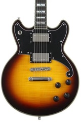 D'Angelico Deluxe Brighton Electric Guitar - Vintage Sunburst with Stopbar Tailpiece