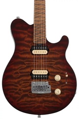 Ernie Ball Music Man Axis Super Sport Electric Guitar - Roasted Amber Quilt with Roasted Figured Maple Fingerboard