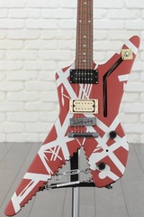 EVH Striped Series Shark - Burgundy with Silver Stripes
