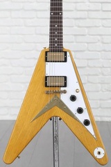 Gibson Custom 1958 Korina Flying V with White Pickguard - Natural