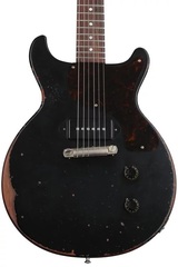 Gibson Custom 1960 Les Paul Junior Double Cut Reissue Electric Guitar - Murphy Lab Ultra Heavy Aged Ebony