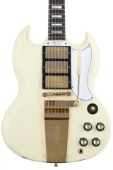 Gibson Custom 1963 Les Paul SG Custom Reissue w/ Maestro Vibrola VOS - Classic White 3-Pickup
