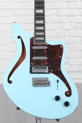 D'Angelico Premier Bedford SH Semi-hollow Electric Guitar - Sky Blue with Tremolo