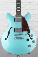 D'Angelico Premier Mini DC Electric Guitar - Ocean Turquoise with Stopbar Tailpiece