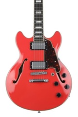D'Angelico Premier Mini DC Electric Guitar - Fiesta Red with Stopbar Tailpiece