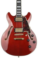 D'Angelico Excel Mini DC Semi-hollowbody Electric Guitar - Viola with Stopbar Tailpiece