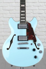 D'Angelico Premier Mini DC Electric Guitar - Sky Blue with Stopbar Tailpiece