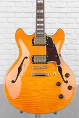 D'Angelico Excel DC Semi-hollowbody Electric Guitar - Vintage Natural with Stopbar Tailpiece