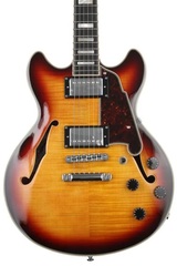 D'Angelico Premier Mini DC XT Electric Guitar - Vintage Sunburst with Stopbar Tailpiece, Sweetwater Exclusive