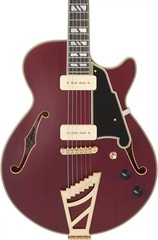 D'Angelico Deluxe SS Semi-hollowbody Electric Guitar - Satin Trans Wine