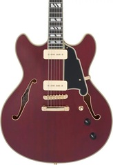 D'Angelico Deluxe DC Semi-hollowbody Electric Guitar - Satin Trans White with Stairstep Tailpiece