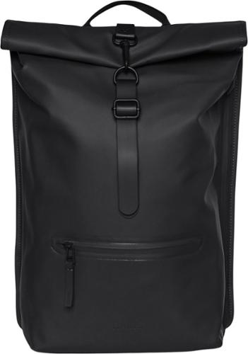 RAINS - Roll-Top Rucksack - BLACK