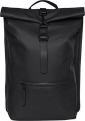 RAINS - Roll-Top Rucksack - BLACK