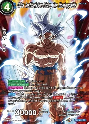 Ultra Instinct Son Goku, the Unstoppable - DB1-021 - SR - Foil (Theme Selection: History of Son Goku)