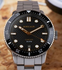 Borealis Cascais V2 Version AB1 Black Portuguese Cobblestone Dial Pencil Hands Date
