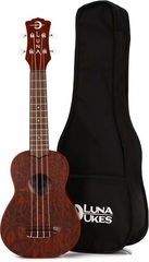 Luna Love Music Peace Soprano Ukulele - Satin Natural