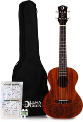 Luna Lizard Mahogany Tenor Ukulele Pack - Satin Natural
