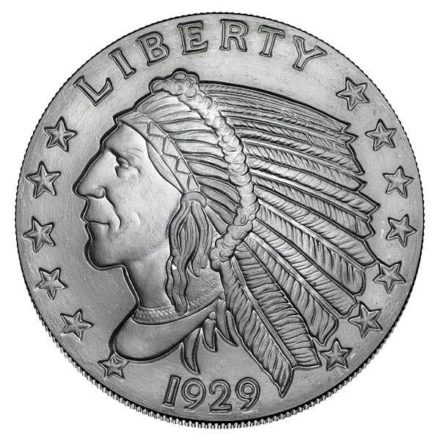 Incuse Indian 2 oz Silver Round