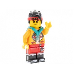 LEGO Monkie Kid - Bright Light Orange Jacket, Dark Turquoise Hood (Golden Eyes)