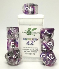 DIffusion 42 - Set of 8 d6 pips 18mm White numbers