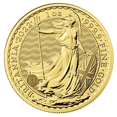 Britannia 2022 1 oz Gold Bullion Ten Coin Tube