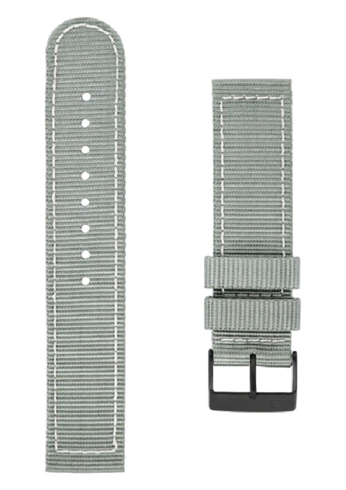 Alpina 21MM - Grey Nylon Strap ALN-LGREYW21X21-BLK