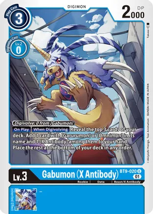 digimon card game x antibody WereGarurumon (X Antibody) [EX5-023] [Animal Colosseum]  Dungeons & Javas Gabumon (X Antibody) - BT9-020