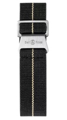 Bell & Ross - BR 123 - BR 126 - BR V2 - BR V3 Black and Beige Elastic Fabric Strap