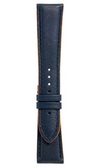 Bell & Ross - BR 123 - BR 126 - BR V2 - BR V3 Blue Calfskin Strap With Orange Piping