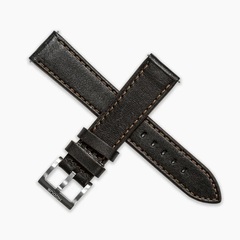 Nodus - Vintage Black Horween Leather Strap 20mm