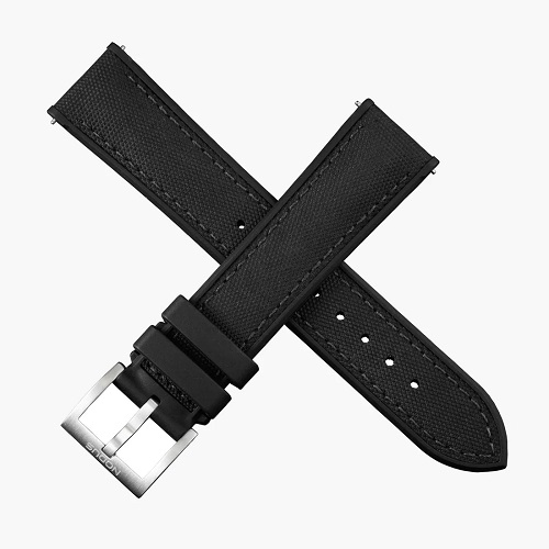 Nodus - Black Hybrid Tectuff Rubber Strap 20mm