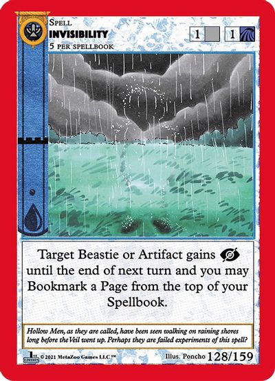 Invisibility 128/159 - Reverse Holo - 1st Edition