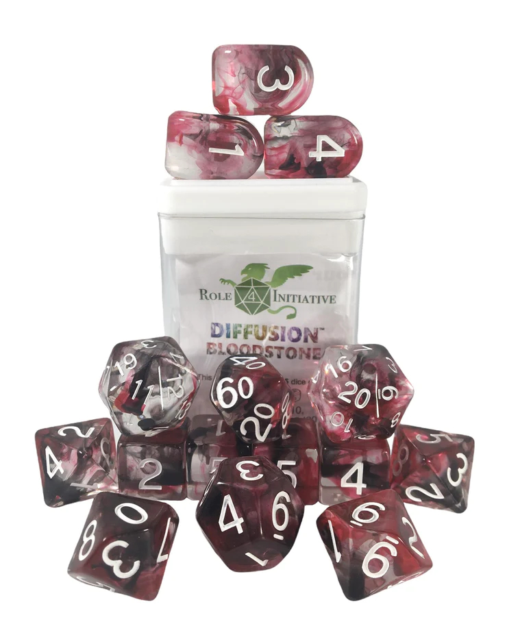 Set Of 15 Dice - Diffusion Bloodstone