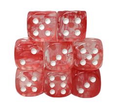 Set of 8d6 Dice - Diffusion Cherry w/ White