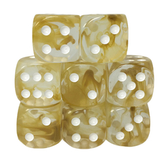 Set of 8d6 Dice - Diffusion Fool's Gold w/ White