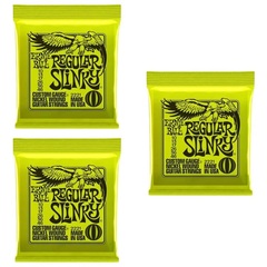 Ernie Ball 2221 Regular Slinky Nickel Wound Electric Guitar Strings - .010-.046 (3-Pack)