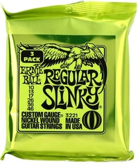 Ernie Ball 3221 Regular Slinky Nickel Wound Electric Guitar Strings - .010-.046 Factory 3-pack