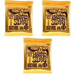 Ernie Ball 2222 Hybrid Slinky Nickel Wound Electric Guitar Strings - .009-.046 (3-Pack)